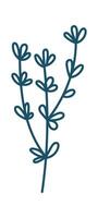 Illustration Hand drawn abstract plant branch flat icon Spring floral design vector