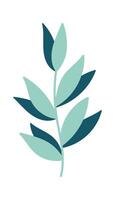 Flat Illustration Hand drawn abstract plant branch flat icon Spring floral design vector