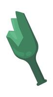 Broken glass bottle flat icon Trash Eco awareness vector