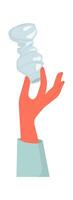 Hand holding plastic bottle flat icon Trash Eco awareness vector
