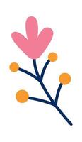 Cute colorful spring flower flat icon Spring decor element vector