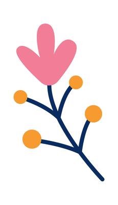 Cute colorful spring flower flat icon Spring decor element