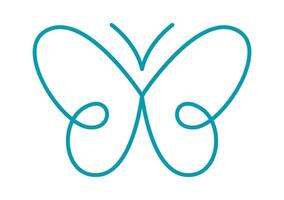 Butterfly line art design flat icon vector