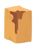 Damaged and broken cardboard box flat icon Paper packaging for parcel vector