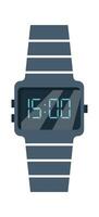 Trendy wrist watch flat icon Elegant designer bracelet clock vector