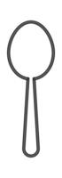 Stainless steel spoon line icon Kitchen cooking utensil vector