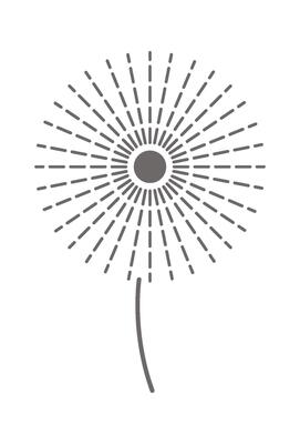 Dandelion fluffy flower ornament flat icon Floral design Illustration