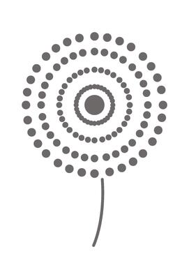 Dandelion fluffy flower ornament flat icon Floral design Flat Illustration