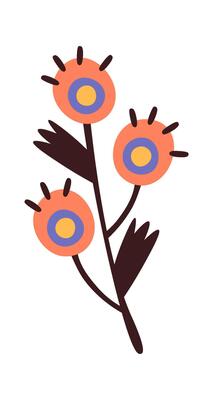 Hand drawn abstract doodle flower flat icon Illustration