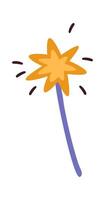 Hand drawn abstract doodle shooting star flat icon vector