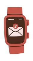 Trendy smart watch flat icon Digital accessory for wrist vector