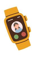 Trendy smart watch flat icon Digital accessory for wrist Illustration vector