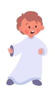 Angel child singing song at choir flat icon vector