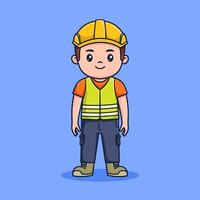 a construction man character illustration vector