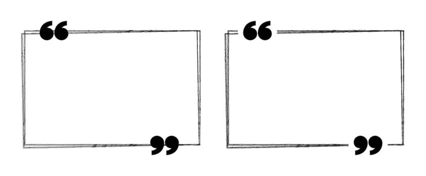 Quote Mark Rectangle Frame Sketch with Quotation Marks vector