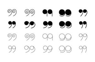 Various Styles of Quotation Marks Visualized vector