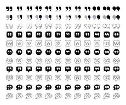 Quotation Mark Variety A Visual Guide to Symbol Styles vector