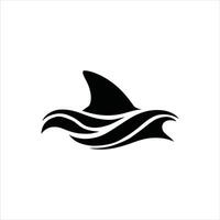 Silhouette of Shark Fin Marine Danger Symbol vector