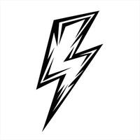 Tribal Lightning Silhouette Bold Electric Power Icon vector