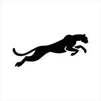 Cheetah Silhouette Leaping Wild Cat Animal Icon vector