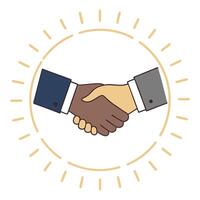 Diverse handshake symbolizing partnership and agreement vector