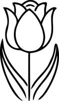 Minimalist Black and White Tulip A Study in Simple Elegance vector