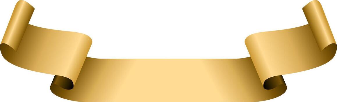 golden scroll with a curved edge on a white background vector