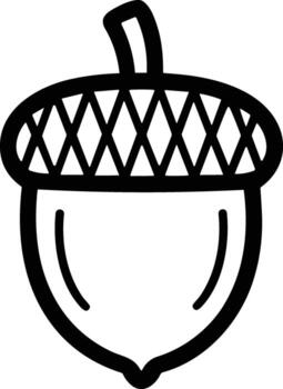 Outlined Acorn with Crosshatch Cap Design vector