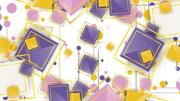 Vibrant Abstract Geometric Background with Dynamic Squares and Circles vector