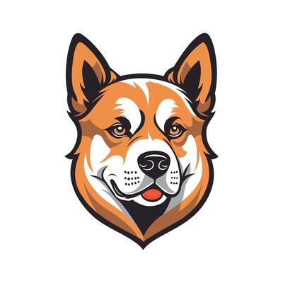 Sleek flat mascot logo showing a loyal dog character