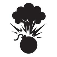 Bomb explosion blast cloud fuse vector