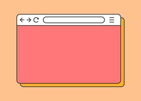 Mockup of web window in simple linear design graphic vector