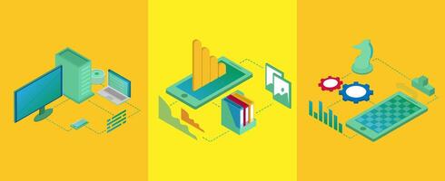 Technology tools for data analysis illustration vector