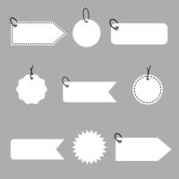 Price tag collection. White price tag set vector
