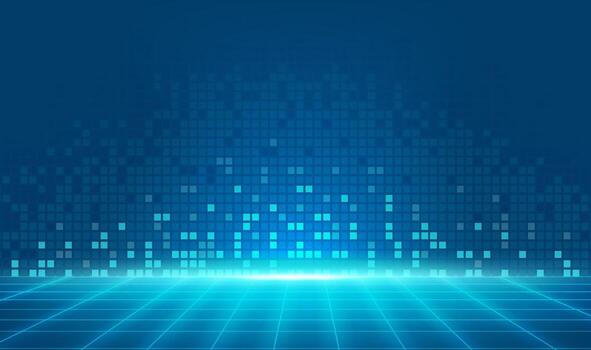 Blue digital geometric pattern background vector