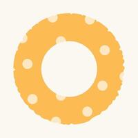 Yellow polka dot swimming ring. Isolated element for design. Summer, vacation, rest concept. vector