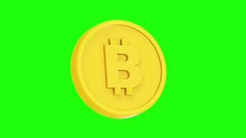 4K animation motion of spinning digital coin with green screen background. Ideal for cryptocurrency, finance, and digital economy-themed visual content video