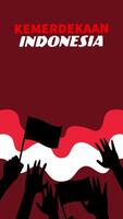 motion 4K animation celebrating Indonesia Independence Day on August 17 with waving red and white flags. Perfect for patriotic, cultural and national themes. video