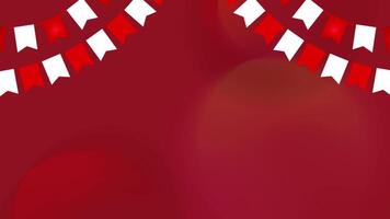 4K motion animation with Indonesian theme, featuring a red background and red white flag, perfect for national celebrations, patriotic events, or commemorations. video