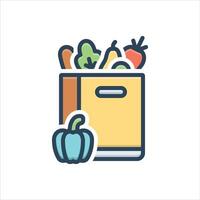 Color icon organic-food vector