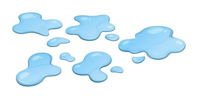 Water spill. Water puddle isolated on white background. vector