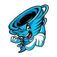 Whirlwind Warrior, Blue Tornado Character with Confident Pose vector