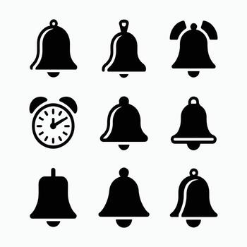 Set of Notification and Alarm Clock Icons for Digital Interfaces vector