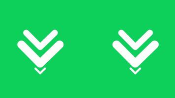 The white arrow pointer in the green screen. video