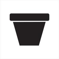 Simple black silhouette of a planter pot. vector
