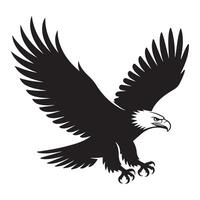 Powerful Black and White Silhouette of a Soaring Eagle vector