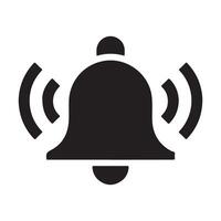 Simple notification bell icon with sound waves vector