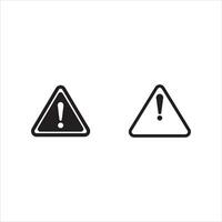 Two Black and White Warning Triangle Icons with Exclamation Points vector