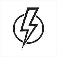 Powerful Electric Lightning Bolt Symbol in a Circle vector