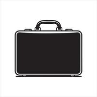 Simple Black Outline of a Briefcase vector
